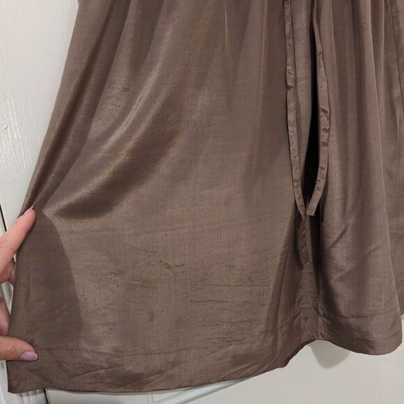 French Connection 100% Silk Bronze Sequined Cocktail Mini Dress, Sz. 6 / 8 - Picture 8 of 8